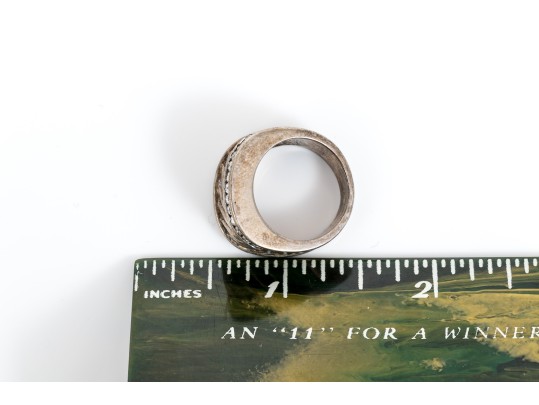 Sterling Silver Pair Of Chunky Contemporary Rings, Size 6