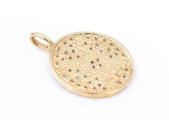 14k Yellow Gold Fun Pave Diamond Set Taurus Pendant, App. 0.19 TCW