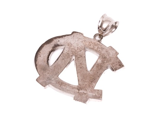Sterling Silver Fun Large North Carolina Logo Pendant (UPDATED)