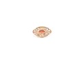 14k Yellow Gold Pretty Delicate Garnet Set Filigree Slide, App. 0.22 CTS, Either Profile