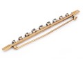 14k Yellow Gold Pretty Vintage Sapphire And Seed Pearl Bar Pin, App. 1.10 TCW