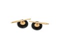 14k Yellow Gold Pair Of Black Onyx Shirt Studs