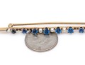 14k Yellow Gold Pretty Vintage Sapphire And Seed Pearl Bar Pin, App. 1.10 TCW