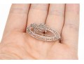 10k White Gold Lovely Vintage Oval Filigree Brooch, With Bow Motif