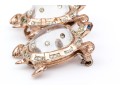 Coro Duette Fabulous Sterling Silver And Rose Vermeil Double Turtle Brooch/dress Clips