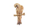 14k Yellow Gold Handsome Textured Figural Electroform Parrot Brooch