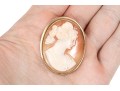 14k Yellow Gold Attractive Simply Framed Cameo Brooch/pendant
