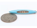 14k Yellow Gold Pretty Vintage Turquoise Blue Enamel Seed Pearl Scatter Pin