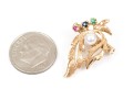 14k Yellow Gold Vintage Cultured Pearl, Ruby, Sapphire, Emerald Bead Enhancer