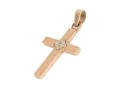 14k Yellow Gold Classic Florentined Finished Cross