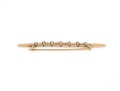 14k Yellow Gold Pretty Vintage Sapphire And Seed Pearl Bar Pin