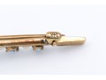 14k Yellow Gold Pretty Vintage Sapphire And Seed Pearl Bar Pin, App. 1.10 TCW