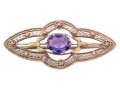 14k Yellow Gold Vintage Synthetic Purple Sapphire Filigree Scatter Pin