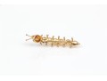 14k Yellow Gold Whimsical Cultured Pearl Caterpillar Brooch, Ruby Eyes