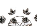 Assorted Sterling Silver Lot Of Pretty Rose Motif Jewelry Pieces
