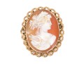 10k Yellow Gold Handsome Vintage Flat Twisted Framed Cameo Pin/pendant