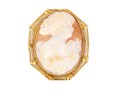 14k Yellow Gold Striking Vintage Filigree Framed Cameo Brooch/pendant