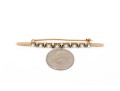 14k Yellow Gold Pretty Vintage Sapphire And Seed Pearl Bar Pin