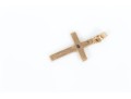 14k Yellow Gold Classic Florentined Finished Cross