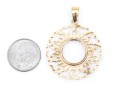 14k Yellow Gold Striking Diamond Cut Wide Bezel Coin Holder (without Coin)