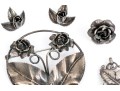 Assorted Sterling Silver Lot Of Pretty Rose Motif Jewelry Pieces