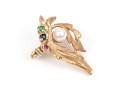 14k Yellow Gold Vintage Cultured Pearl, Ruby, Sapphire, Emerald Bead Enhancer
