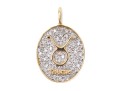 14k Yellow Gold Fun Pave Diamond Set Taurus Pendant, App. 0.19 TCW
