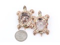 Coro Duette Fabulous Sterling Silver And Rose Vermeil Double Turtle Brooch/dress Clips