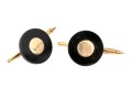 14k Yellow Gold Pair Of Black Onyx Shirt Studs