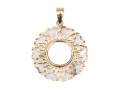 14k Yellow Gold Striking Diamond Cut Wide Bezel Coin Holder (without Coin)
