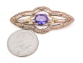 14k Yellow Gold Vintage Synthetic Purple Sapphire Filigree Scatter Pin