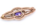 14k Yellow Gold Vintage Synthetic Purple Sapphire Filigree Scatter Pin
