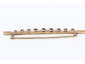 14k Yellow Gold Pretty Vintage Sapphire And Seed Pearl Bar Pin, App. 1.10 TCW