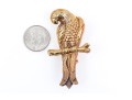 14k Yellow Gold Handsome Textured Figural Electroform Parrot Brooch
