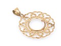 14k Yellow Gold Striking Diamond Cut Wide Bezel Coin Holder (without Coin)