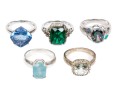 Sterling Silver Colorful Fun Collection Of Assorted Rings, Size 7