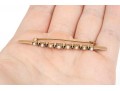 14k Yellow Gold Pretty Vintage Sapphire And Seed Pearl Bar Pin