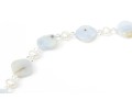 Pretty Faceted Blue Chalcedony And Cultured Freshwater Pearl Necklace And Bracelet