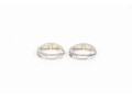 14k White Gold Pretty Small Channel Faux Opal Hinged Hoop Earrings