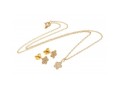 Contemporary Sterling Star Pendant Necklace And Earrings Set