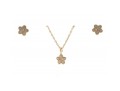 Contemporary Sterling Star Pendant Necklace And Earrings Set