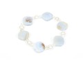 Pretty Faceted Blue Chalcedony And Cultured Freshwater Pearl Necklace And Bracelet