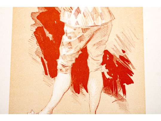 Jules Cheret (French, 1836-1932) 1896 Lithograph, Lady Harlequin