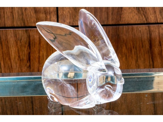Steuben Crystal Model Of A Rabbit With Elongated Ears