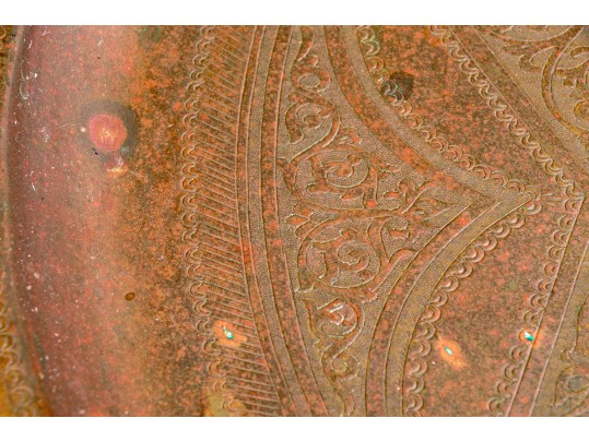 Two Semi Antique Moroccan Brass Serving Trays