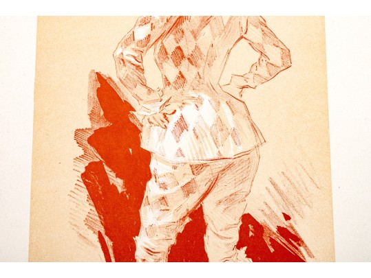 Jules Cheret (French, 1836-1932) 1896 Lithograph, Lady Harlequin