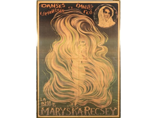 Ernest B. Lem (French, 1869-1930) Lithographic Poster Starring Actress Maryska Recsey