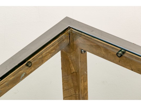 Vintage Mid-Century Chrome And Glass Dining Table