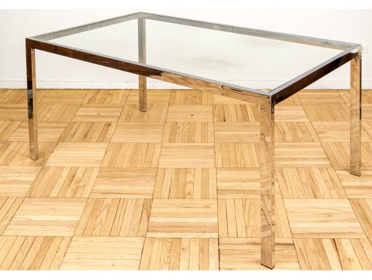 Vintage Mid-Century Chrome And Glass Dining Table