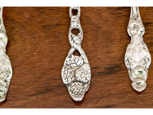 Collection Of Five Sterling Silver Ornately Cast Serving Pieces, 15.18 Ozt.